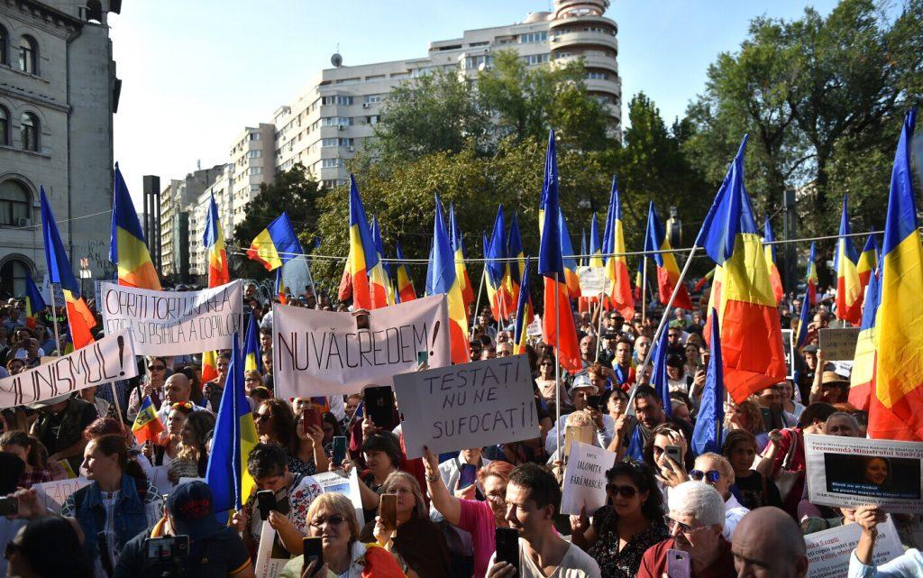 protestatari, masca, coronavirus, covid-19