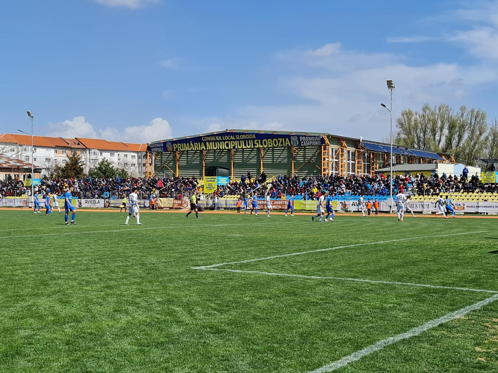 Imagine din meciul Unirea Slobozia – U Cluj, sursă foto: liga2.prosport.ro