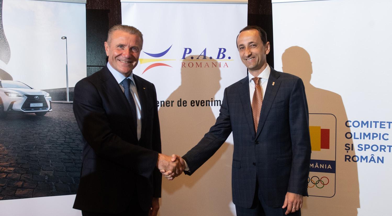 Serghei Bubka și Mihai Covaliu