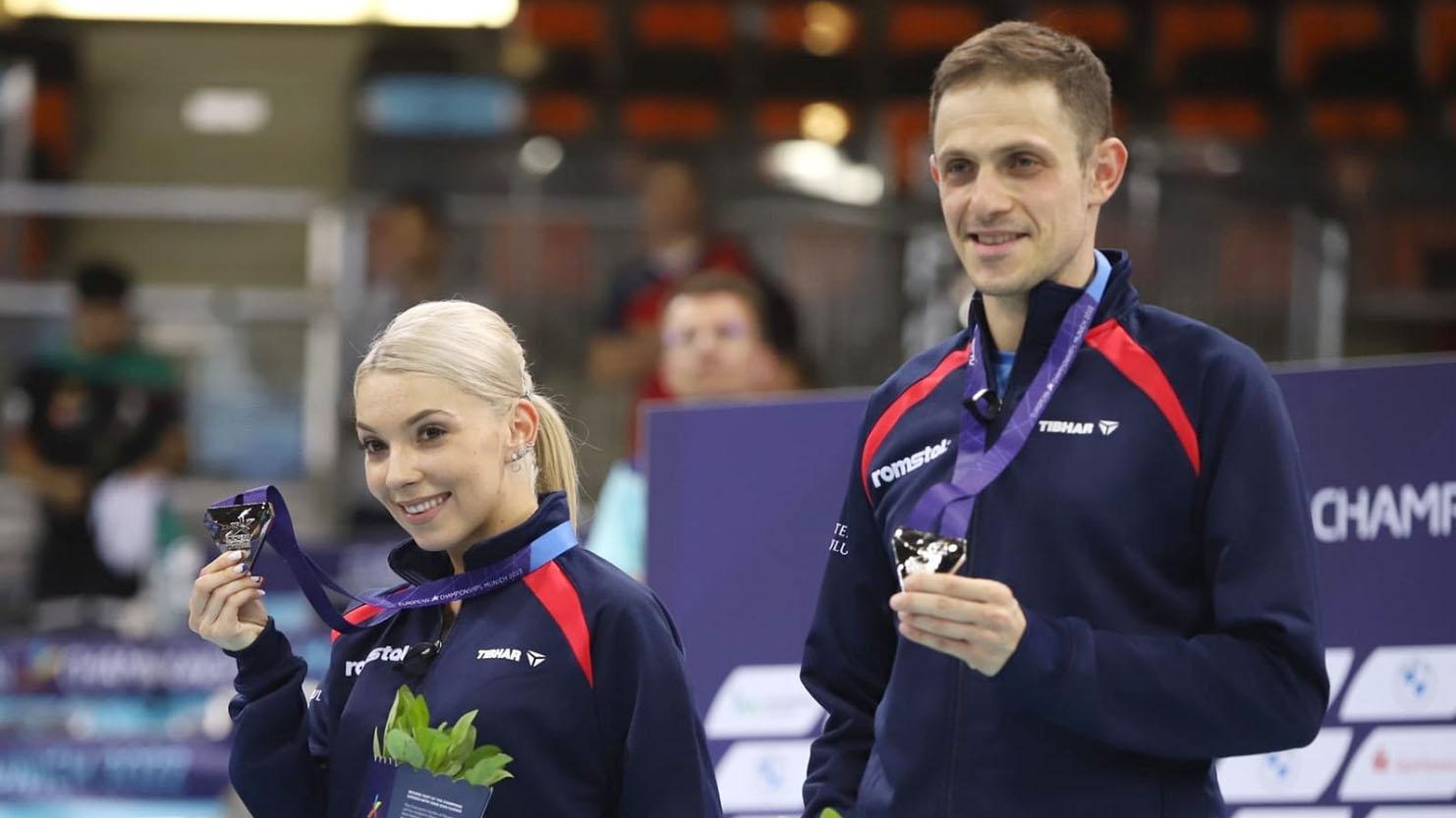 Bernadette Szocs și Adrian Ionescu au câștigat a patra medalie europeană la dublu mixt, după cele două de bronz de la CE din 2012 şi 2016 şi cea de argint din 2019, de la Jocurile Europene