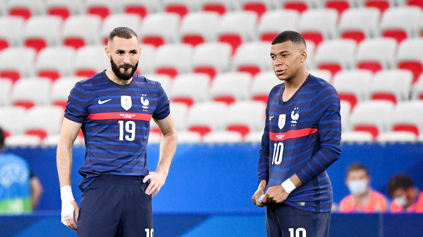 Karim Benzema și Kylian Mbappe