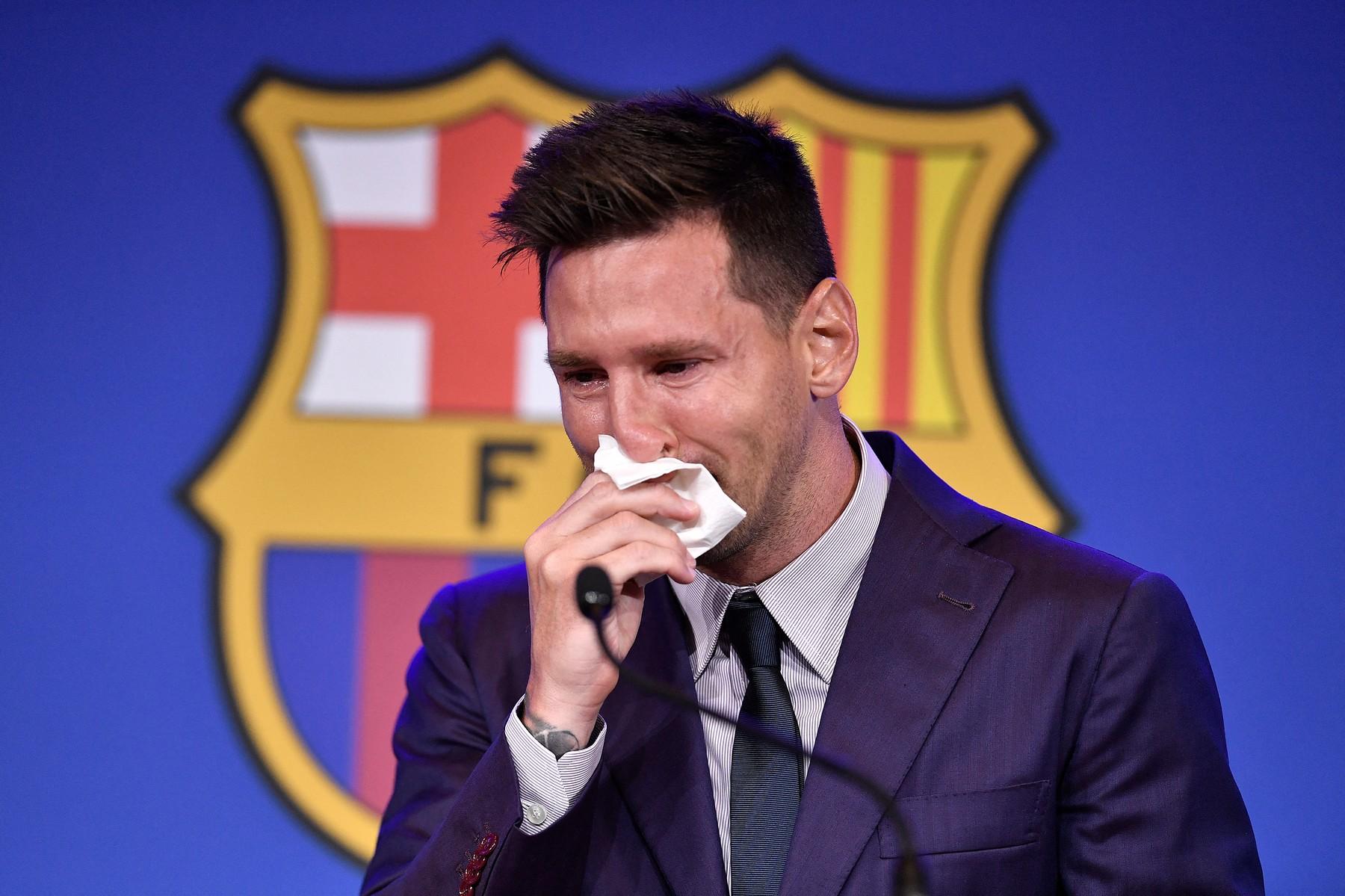 Messi, în lacrimi la conferința de presă, sursa foto: Profimedia Images