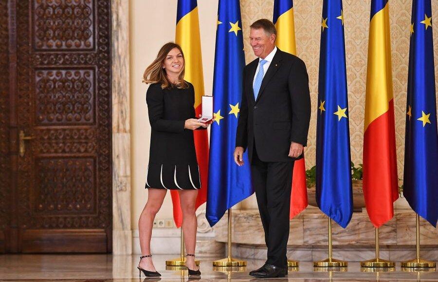 Simona Halep şi preşedintele Klaus Iohannis
