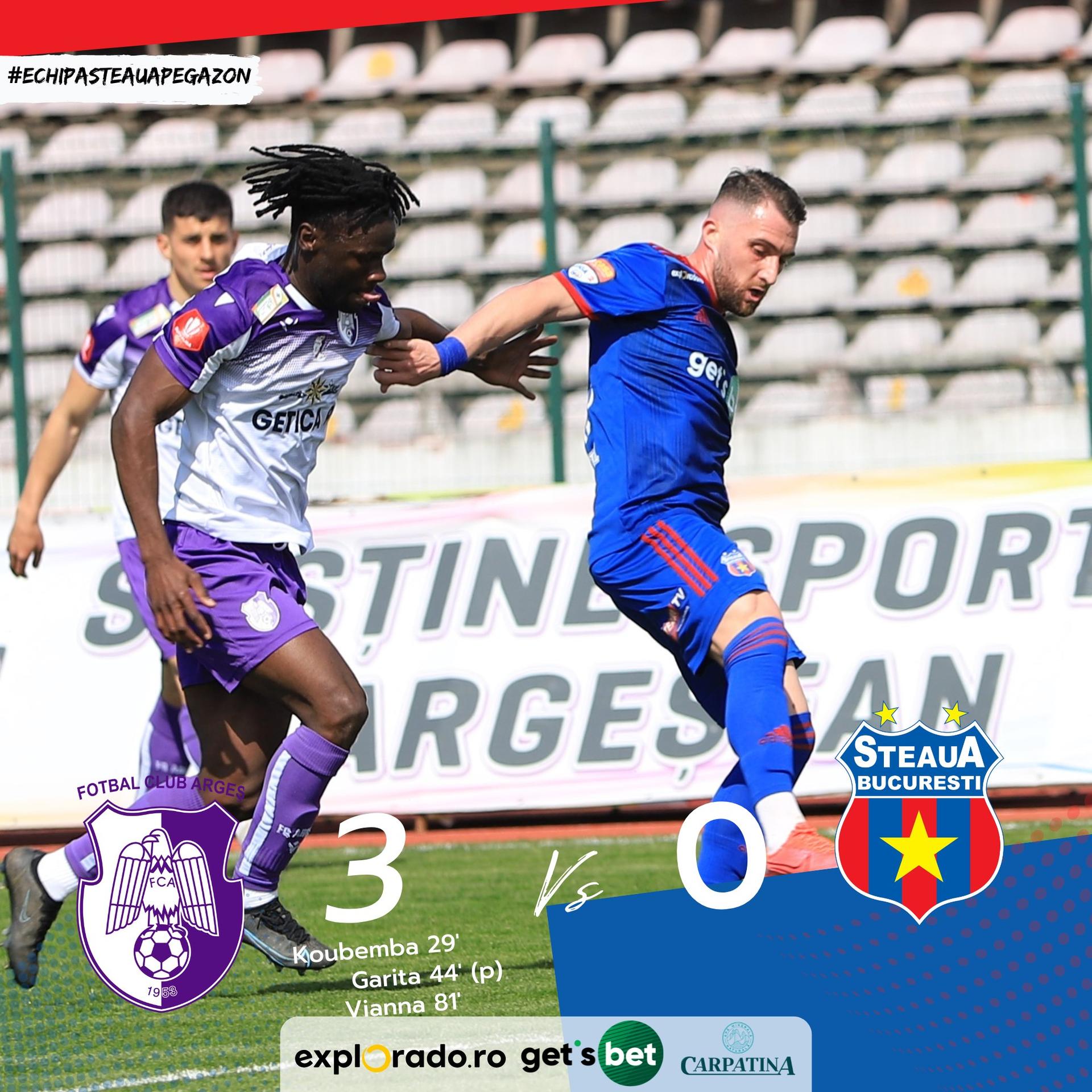 FC Argeș-CSA Steaua 0-3/ Foto: Facebook CSA Steaua